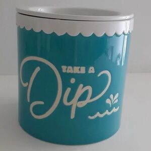 Hallmark “Take a Dip” Ceramic Bowl with Lid – Blue & White